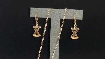 Conjunto de joias banhadas a ouro 18K da moda para presente de casamento por atacado na China 2020