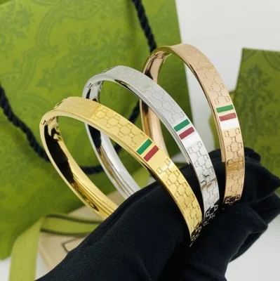 Aço inoxidável chapeamento de ouro 3mm 5mm largura pulseira de luxo pulseira casamento feminino jóias manguito gg pulseiras para mulher