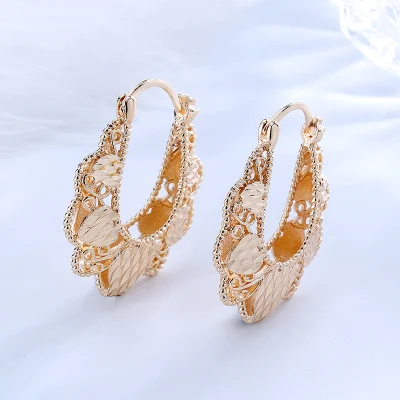 Acessórios de moda feminina bijuterias ouro 14K brincos de argola simples