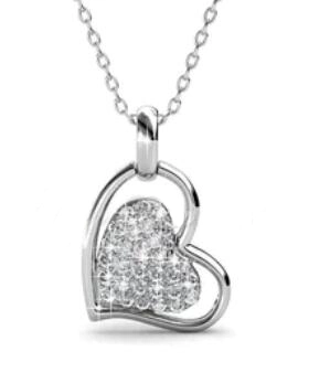 Colar de coração de prata 925 com pingente personalizado joias da moda